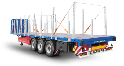 3-axle platform semitrailer for construction steel mats - transport