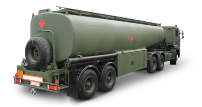 2-Achs-Aluminium-Tanksattelanhänger für Flugfeldbetrieb und Straße mit Pump- und Messanlage - Militäreinsatz