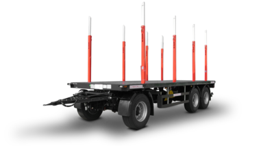 3-axle timber/stanchion trailer - with platform
