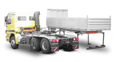 Fast-swap body system for tipper body - semitrailer operation