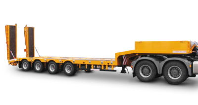 3-axle low-loader semitrailer with offset platform - reinforced - extendible