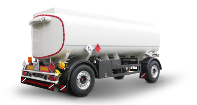 2-axle aluminium tank trailer with gravitational measuring system