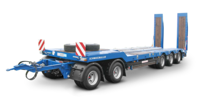 2-axle low-loader trailer with straight platform