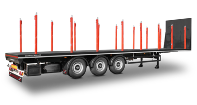 3-axle timber/stanchion semitrailer - with platform