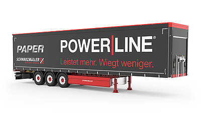 3-tengelyes-POWER LINE-függönyponyvás-félpótkocsi – papírtekercs szállító