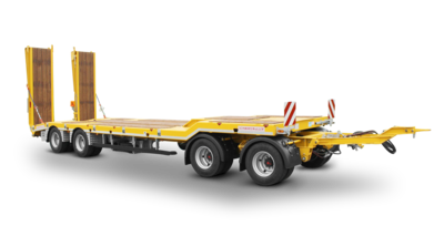 4-axle low-loader trailer with offset platform