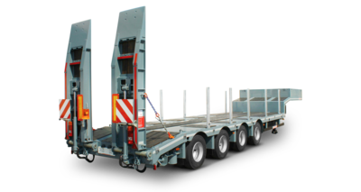 4-axle low-loader semitrailer with offset platform